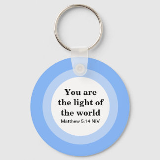 Inspirational You are the light of the World Blue Key Ring