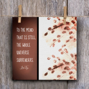 inspirational zen quote Lao Tzu nature art brown  Poster