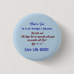 Inspirations Spiritual Trust in God Fun 3 Cm Round Badge