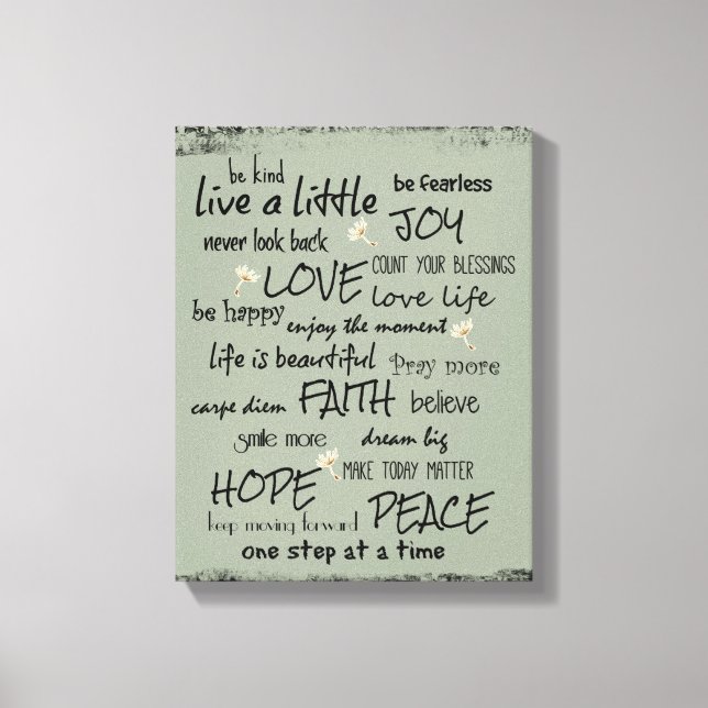 Inspire and Motivate Quote Affirmations Canvas Print (Front)