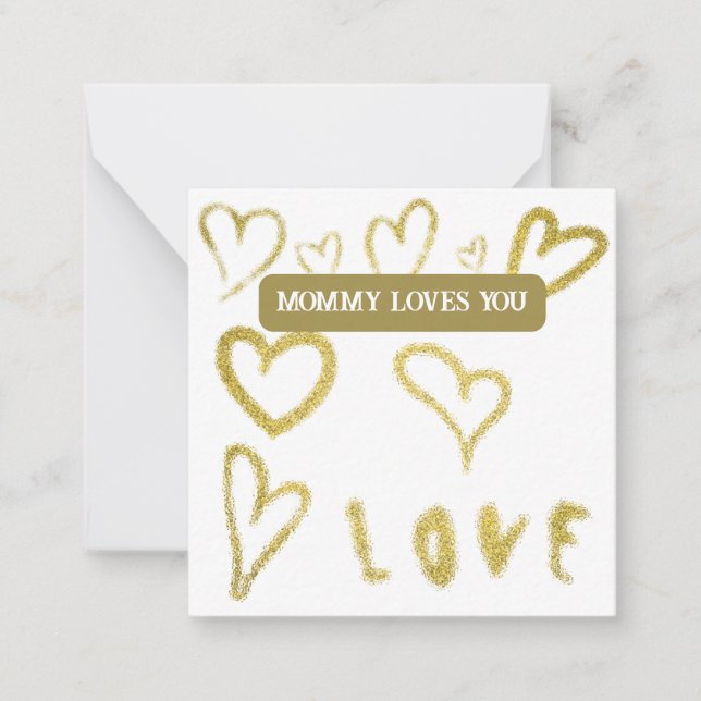 *~  Inspire AP62 Kindness gold MOMMY Note Card (Front)