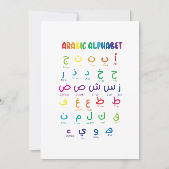 Inspire Arabic Learning: Beautiful Alphabet Art Invitation (Front)