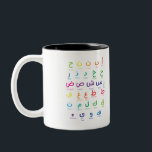Inspire Arabic Learning: Beautiful Alphabet Art Two-Tone Coffee Mug<br><div class="desc">Bring learning to life with this inspiring design that beautifully merges art and education—perfect for those who want to foster a love of Arabic in young hearts. Inspired by rich tradition, this visually engaging creation offers a fun and memorable way to introduce the Arabic alphabet to children and families. It...</div>