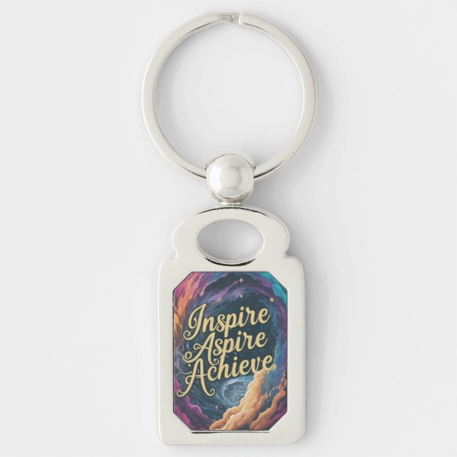 Inspire Aspire Achieve Rectangle Keychain (Front)