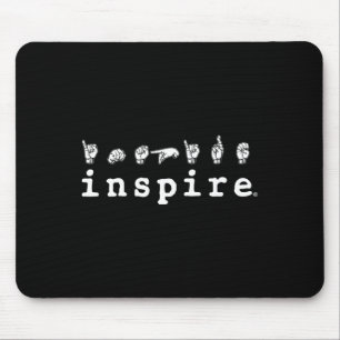 inspire brand ASL American Sign Language Deaf Awar Mouse Mat