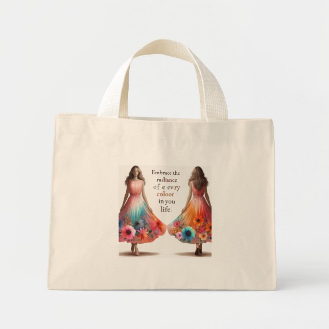 "Inspire & Carry Tote: Where Fashion Meets  Mini Tote Bag (Front)