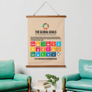 Inspire Change & Sustainability Art Wood-Framed Hanging Tapestry