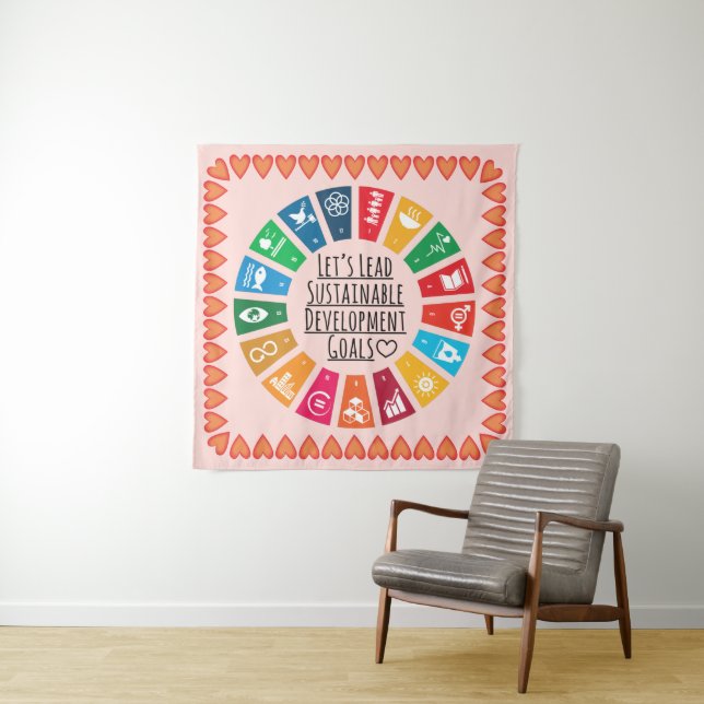 Inspire Change & Sustainability Goals Poster Tapestry (In Situ)