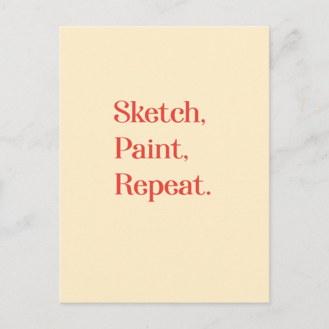 Inspire Creative Persistence With Typography Quote Postcard (Front)