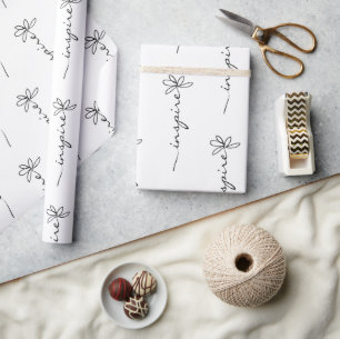 inspire daisy doodle art wrapping paper