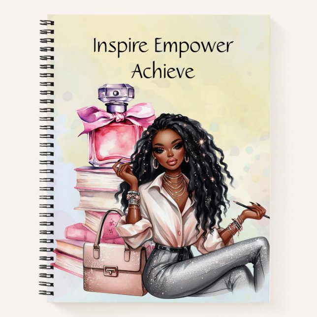 Inspire Empower Achieve – Motivational Quotes  Notebook (Front)