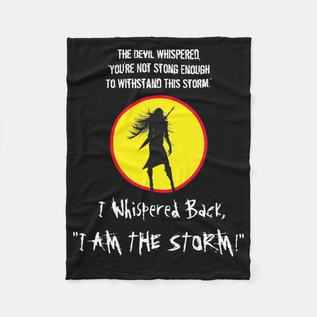 INSPIRE FAITHFUL WARRIOR WOMAN W/ QUOTE FLEECE BLANKET (Front)