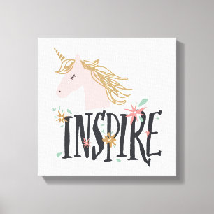 Inspire Gold Mane Unicorn Canvas Print