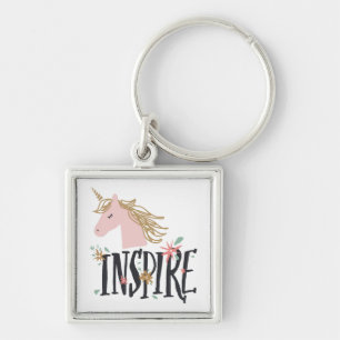 Inspire   Gold Mane Unicorn Key Ring