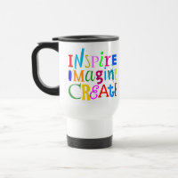 Inspire, Imagine, Create – Motivational Travel Mug