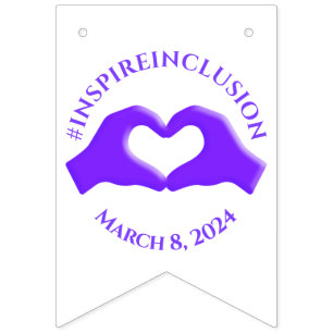 Inspire Inclusion Hashtag March 8 Women's Day 2024 Bunting