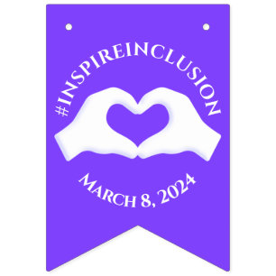 Inspire Inclusion Hashtag March 8 Women's Day 2024 Bunting