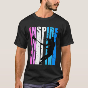 Inspire Lacrosse Pink Blue Sports Inspirational Mo T-Shirt