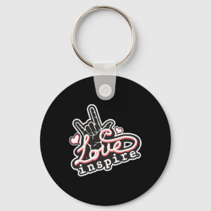 inspire Love ASL ILY Hand Sign Language Deaf Aware Key Ring