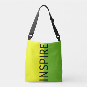 Inspire Modern Typography Lime Green Crossbody Bag