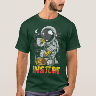 Inspire Pi Day Funny Astronaut Holding Pizza Math T-Shirt