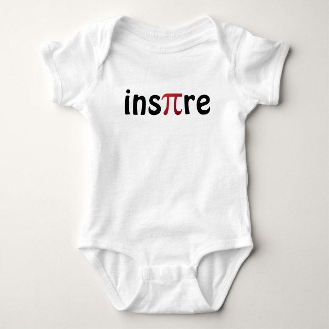 Inspire Pi Day Math Black Red Baby Bodysuit (Front)