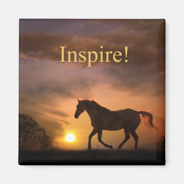 Inspire Pretty Horse and Sunset Magnet (Front)