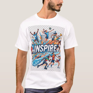INSPIRE Sports Motivation Poster - Volleyball Foot T-Shirt