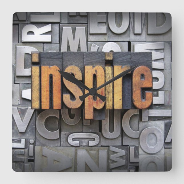 Inspire Square Wall Clock (Front)