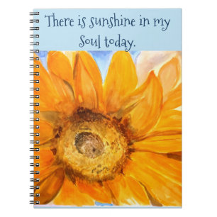 Inspire Sunshine Sunflower Watercolor Art Notebook