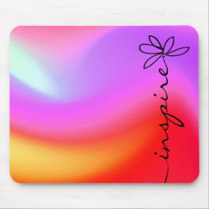 INSPIRE text on neon abstract Mouse Mat