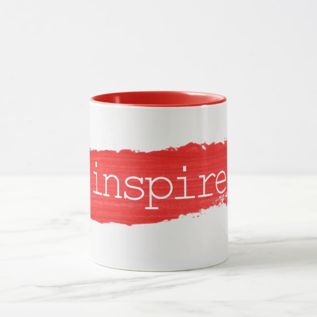 INSPIRE Text On Red Paint Mug (Center)