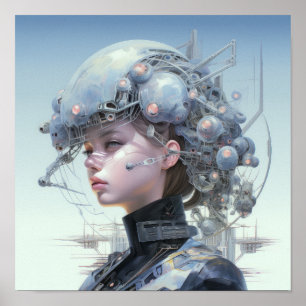 Inspire the Future - Futuristic Abstract Art Poste Poster