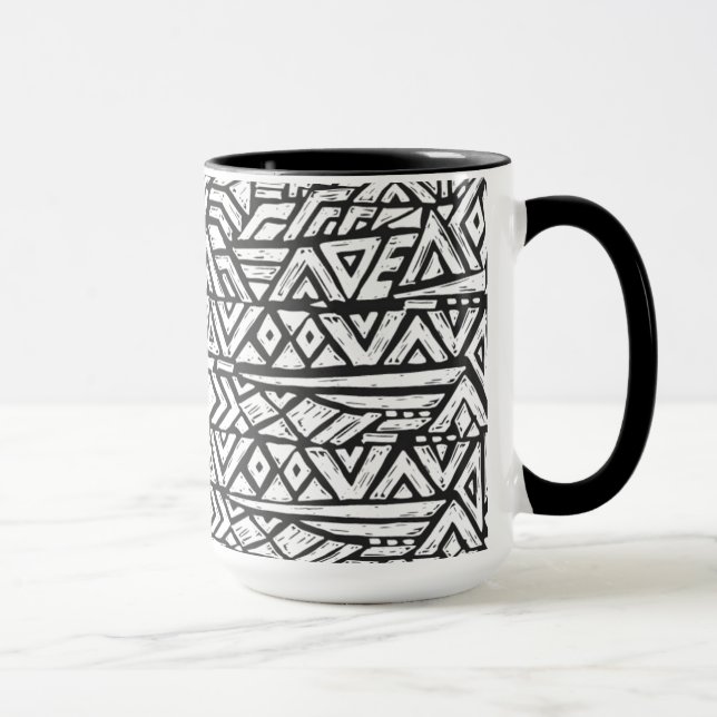 Inspired Artsy Tribal Pattern Mug (Right)