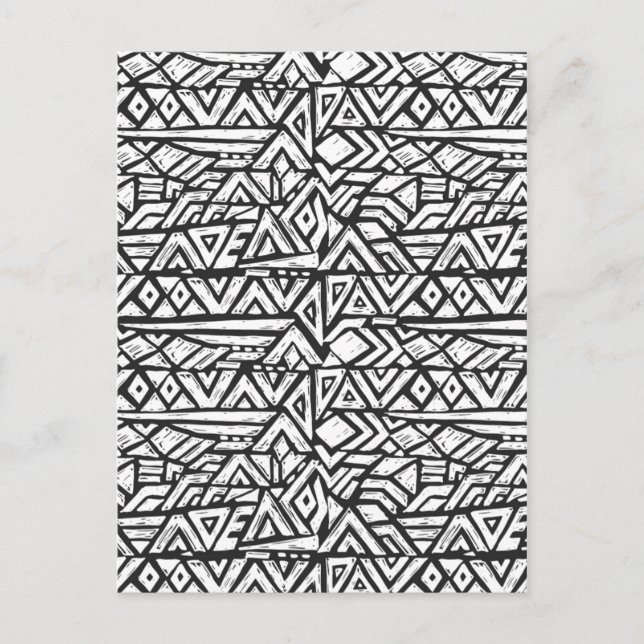 Inspired Artsy Tribal Pattern Postcard (Front)