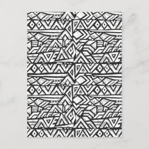 Inspired Artsy Tribal Pattern Postcard