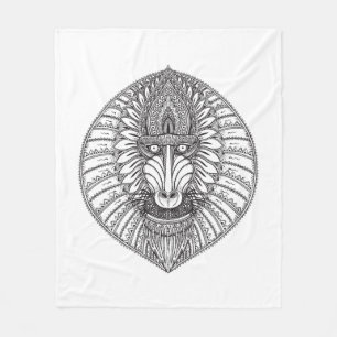 Inspired Baboon Face Fleece Blanket