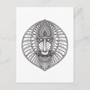 Inspired Baboon Face Postcard
