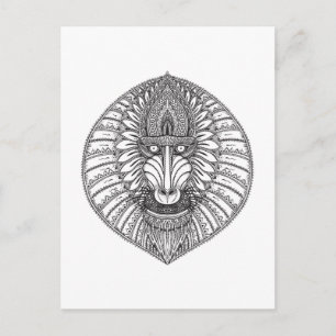 Inspired Baboon Face Postcard