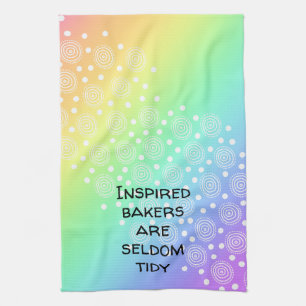 Inspired Bakers are Seldom Tidy Rainbow Tea Towel