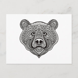 Inspired Bear Face Postcard