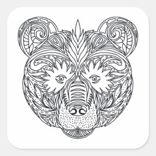 Inspired Bear Square Sticker