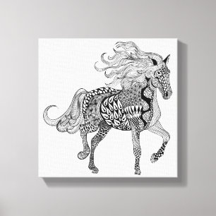 Inspired Black Horse 6 Canvas Print