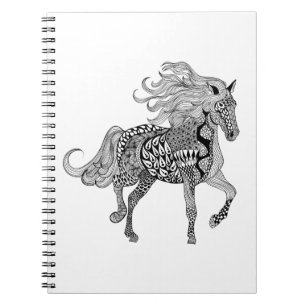 Inspired Black Horse Notebook