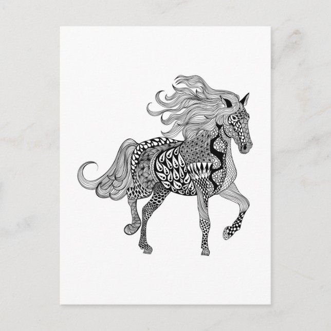 Inspired Black Horse Postcard (Front)