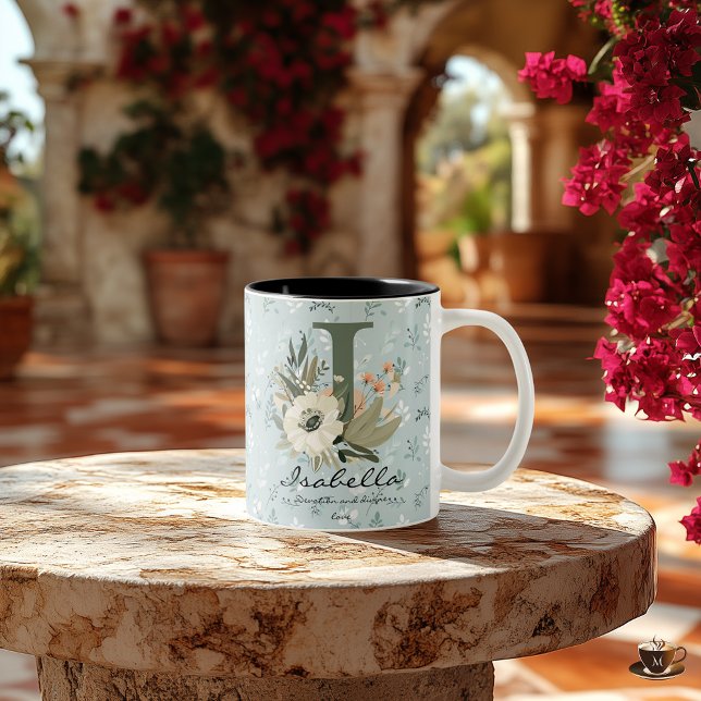 Inspired Boho Chic Floral Initial Mug for Isabella (Creator Uploaded)