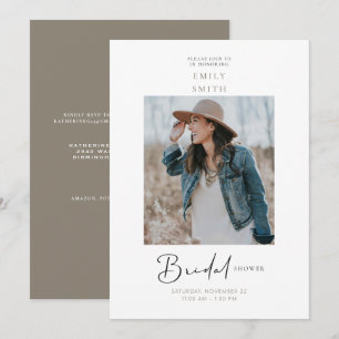 Inspired Bride Photo Bridal Shower Invitation