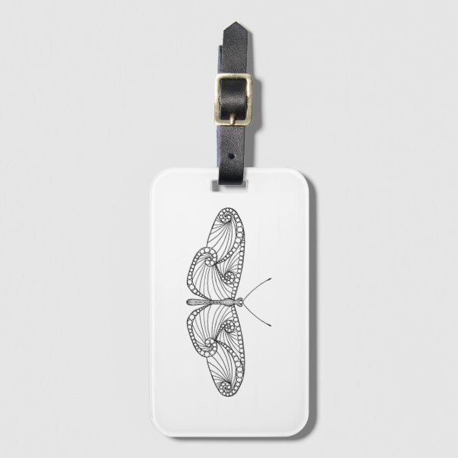 Inspired Butterfly Art Luggage Tag (Front Vertical)