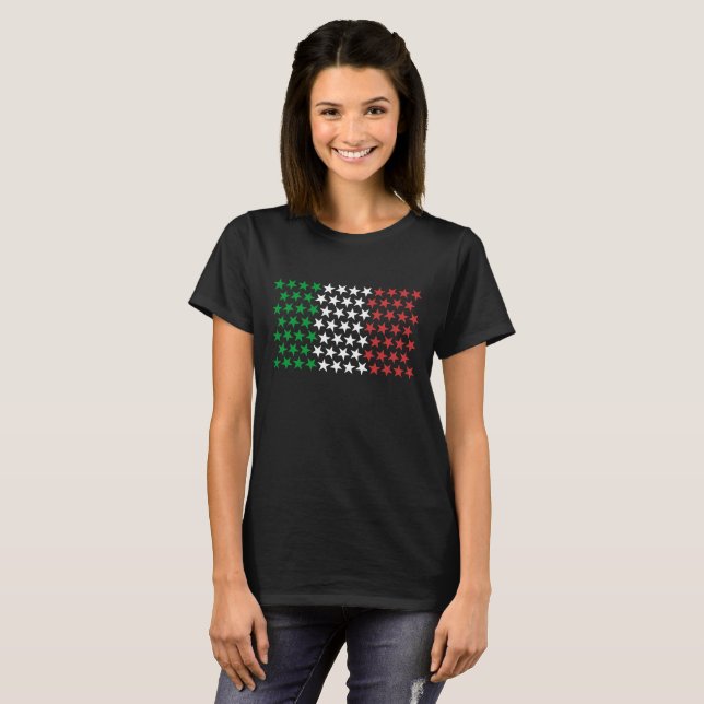 Inspired by Italian Flag. Stars Edition T-Shirt (Front Full)