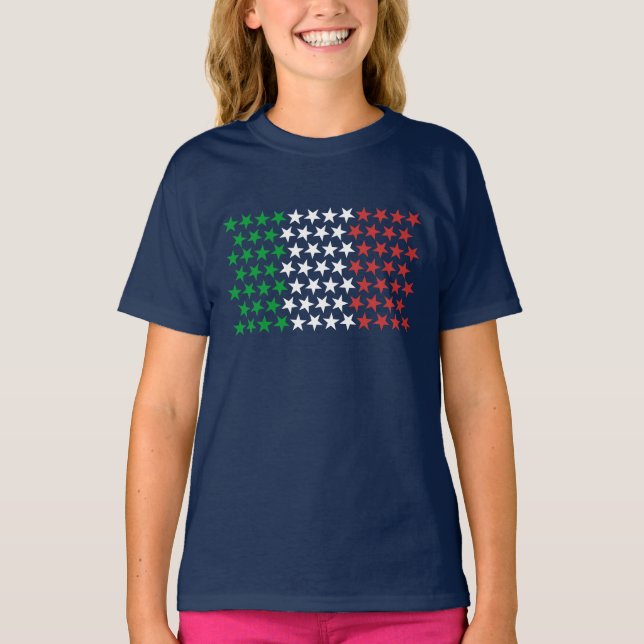 Inspired by Italian Flag. Stars Edition T-Shirt (Front)